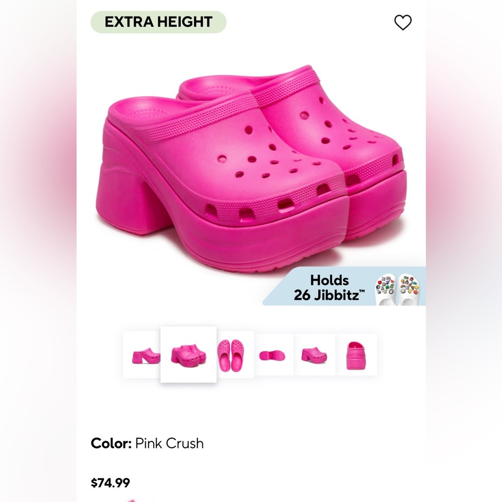 EUC crocs siren clog pink crush size 7